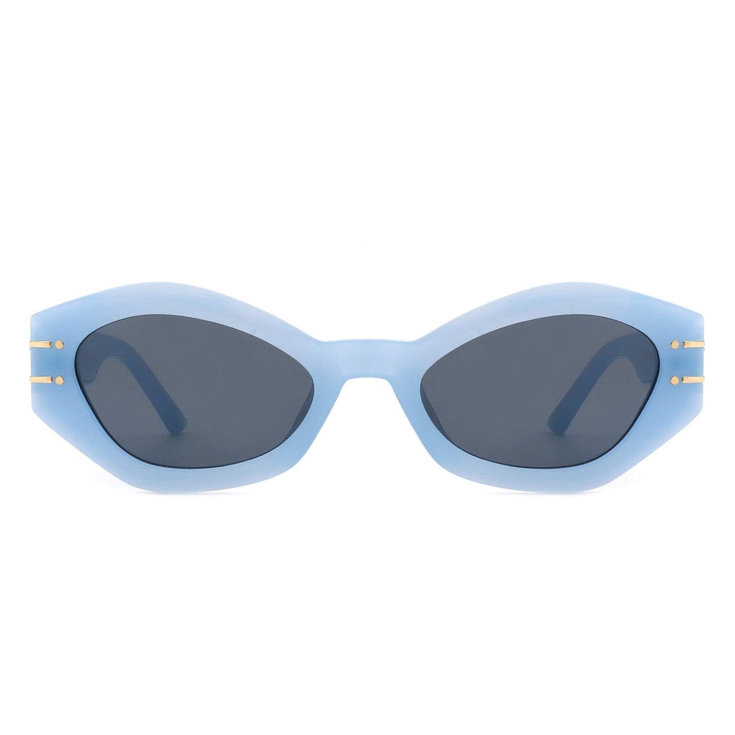 Geometric Oval Slim Fashion Round Cat Eye Sunglasses