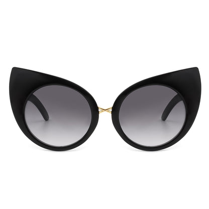 Women Mod Retro High Pointed Oversize Fashion Cat Eye Sunglasses