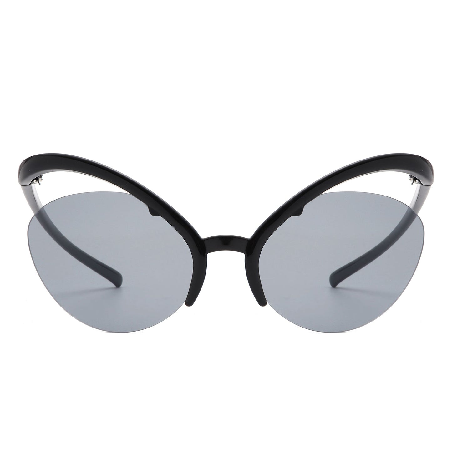Astrein - Rimless Futuristic Oval Irregular Fashion Cat Eye Sunglasses