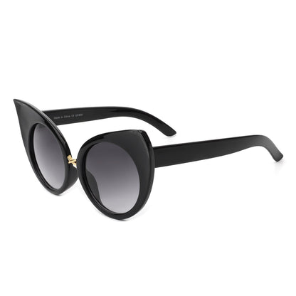 Women Mod Retro High Pointed Oversize Fashion Cat Eye Sunglasses