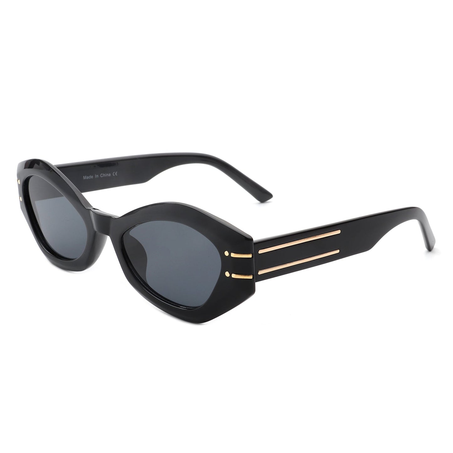 Geometric Oval Slim Fashion Round Cat Eye Sunglasses
