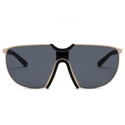 MACON | Large Oversized Unisex Single Lens Aviator Fashion Sunglasses