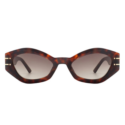 Geometric Oval Slim Fashion Round Cat Eye Sunglasses