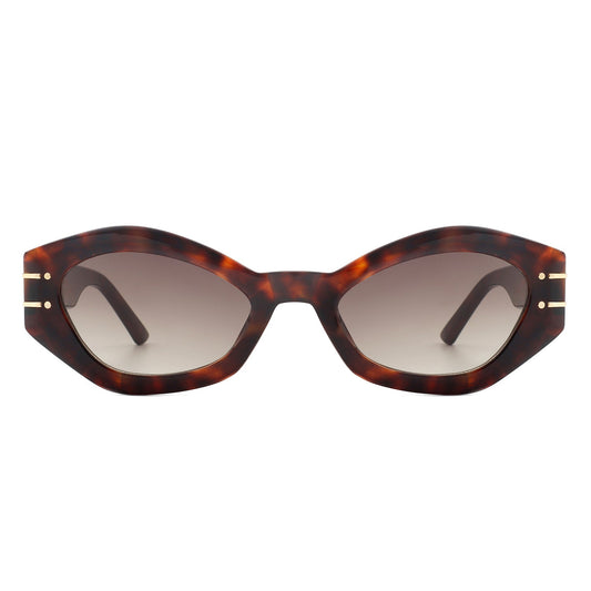 Geometric Oval Slim Fashion Round Cat Eye Sunglasses