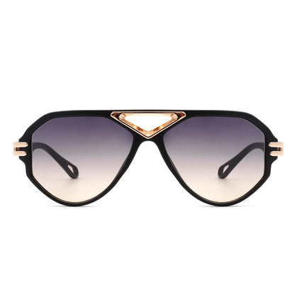 Unityth - Geometric Retro Round Vintage Fashion Aviator Sunglasses