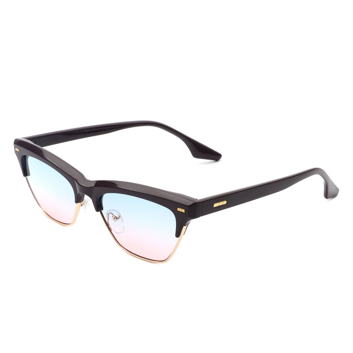 Women Retro Half Frame Square Fashion Cat Eye Sunglasses