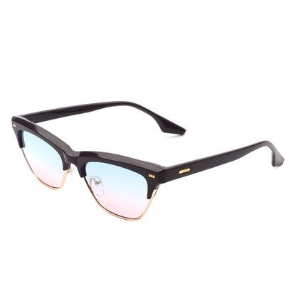 Women Retro Half Frame Square Fashion Cat Eye Sunglasses