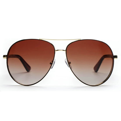Kearny - Classic Flat Top Brow Bar Aviator Fashion Sunglasses