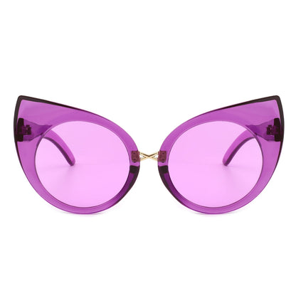 Women Mod Retro High Pointed Oversize Fashion Cat Eye Sunglasses