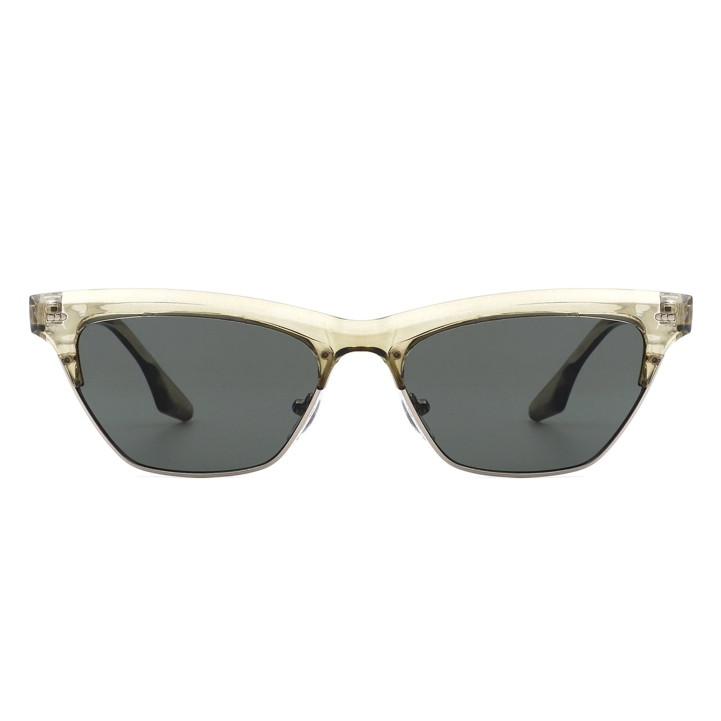 Women Retro Half Frame Square Fashion Cat Eye Sunglasses