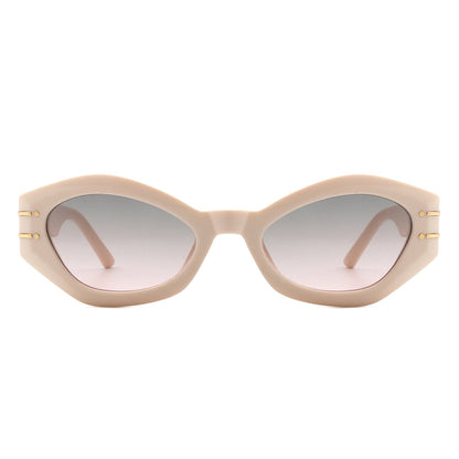 Geometric Oval Slim Fashion Round Cat Eye Sunglasses