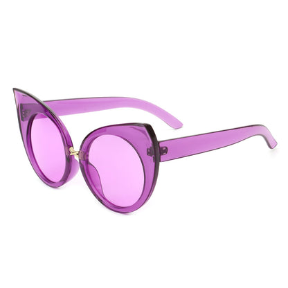 Women Mod Retro High Pointed Oversize Fashion Cat Eye Sunglasses