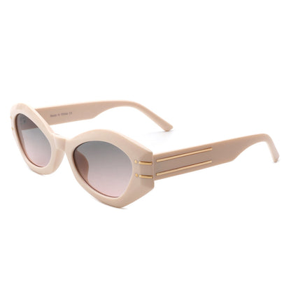 Geometric Oval Slim Fashion Round Cat Eye Sunglasses