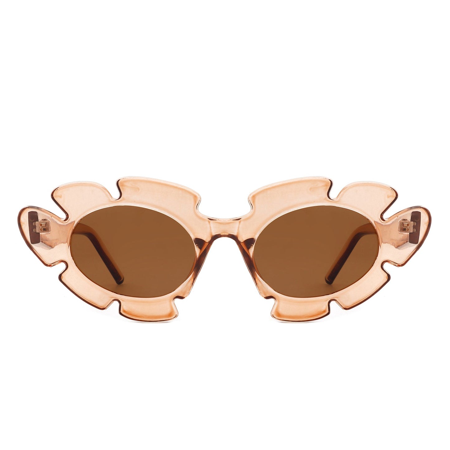 Women Irregular Round Cut-Out Cat Eye Flower Design Fashion Sunglasses
