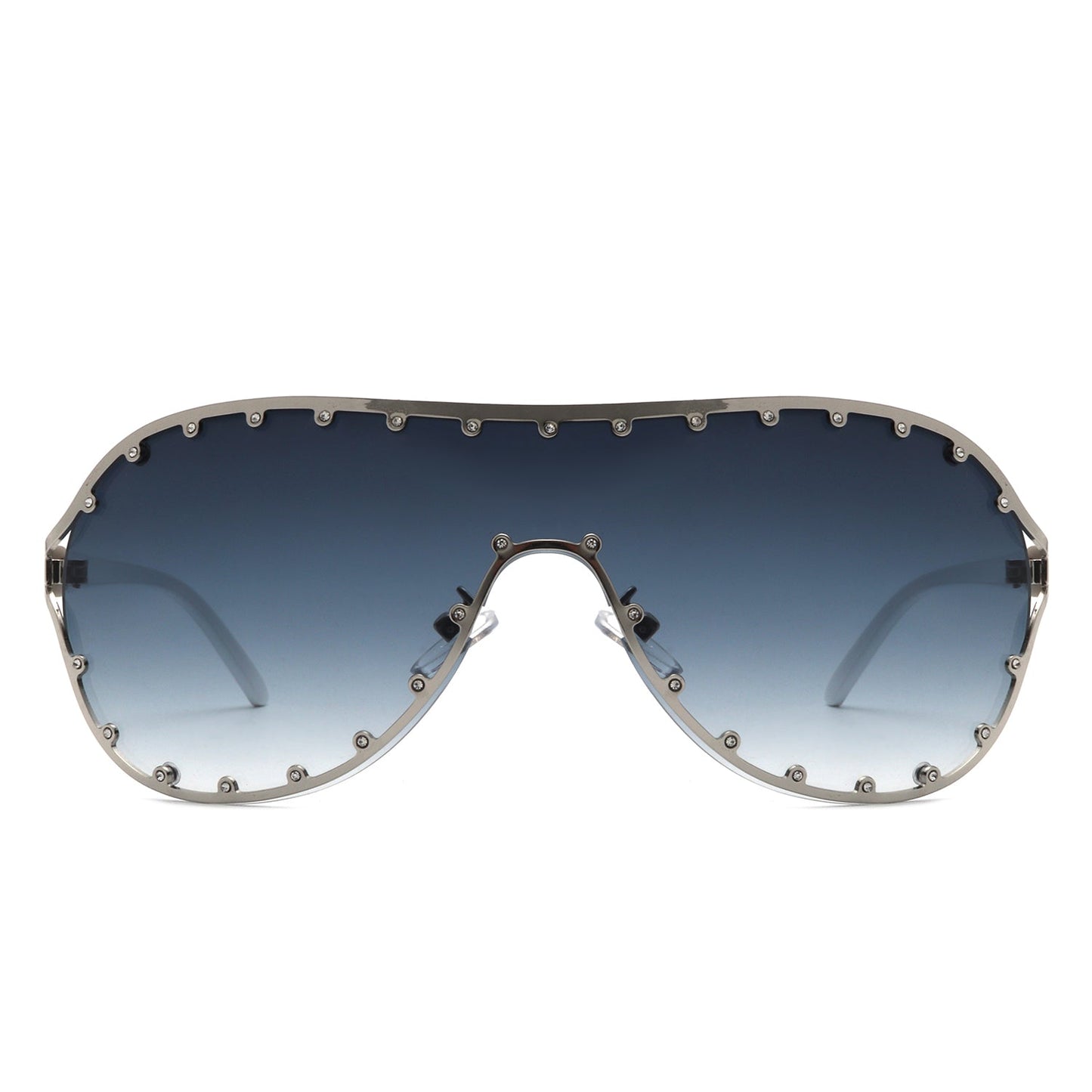 Evanesce - Oversized Aviator Rhinestone Design Women's Sunglasses