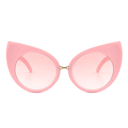 Women Mod Retro High Pointed Oversize Fashion Cat Eye Sunglasses