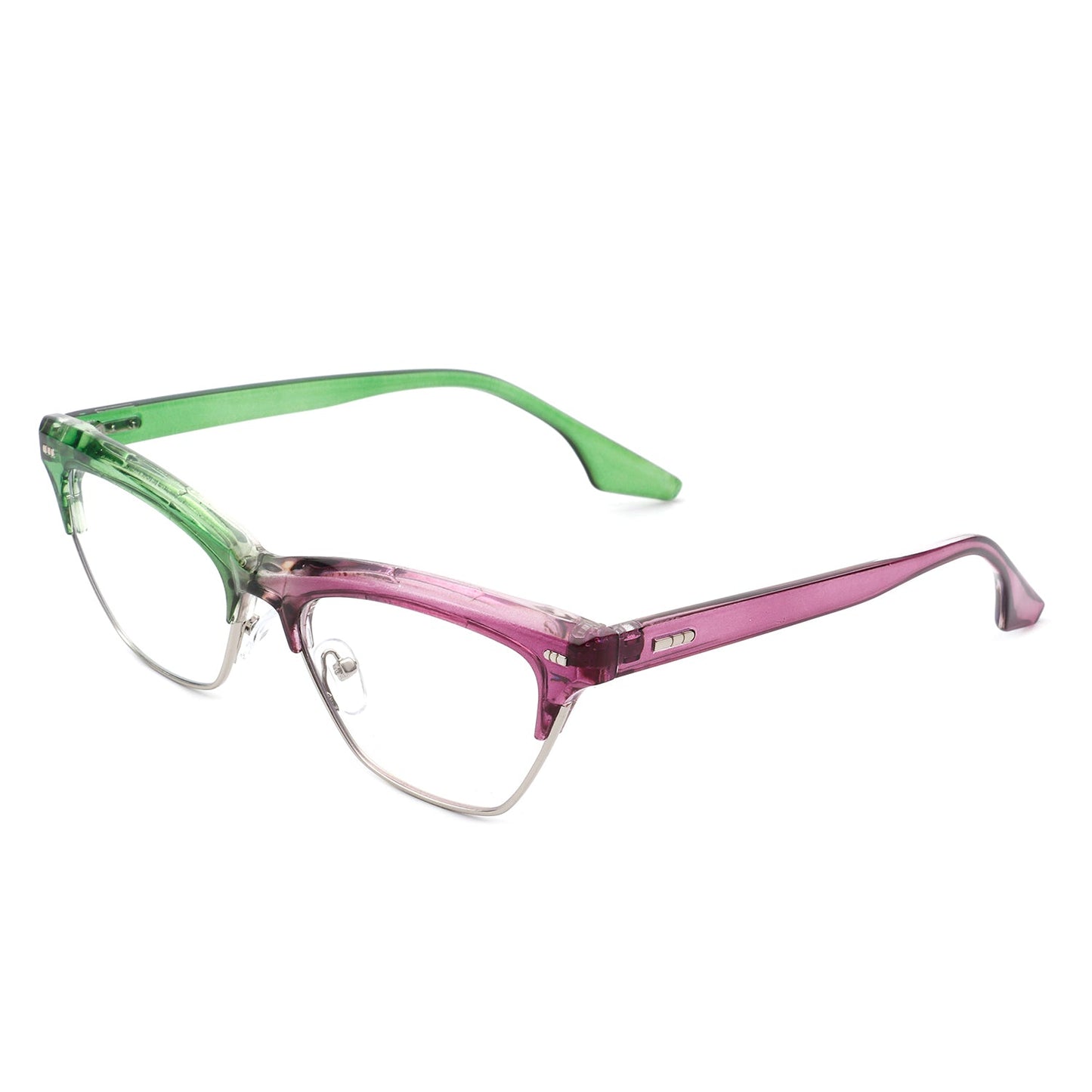 Women Retro Half Frame Square Fashion Cat Eye Sunglasses