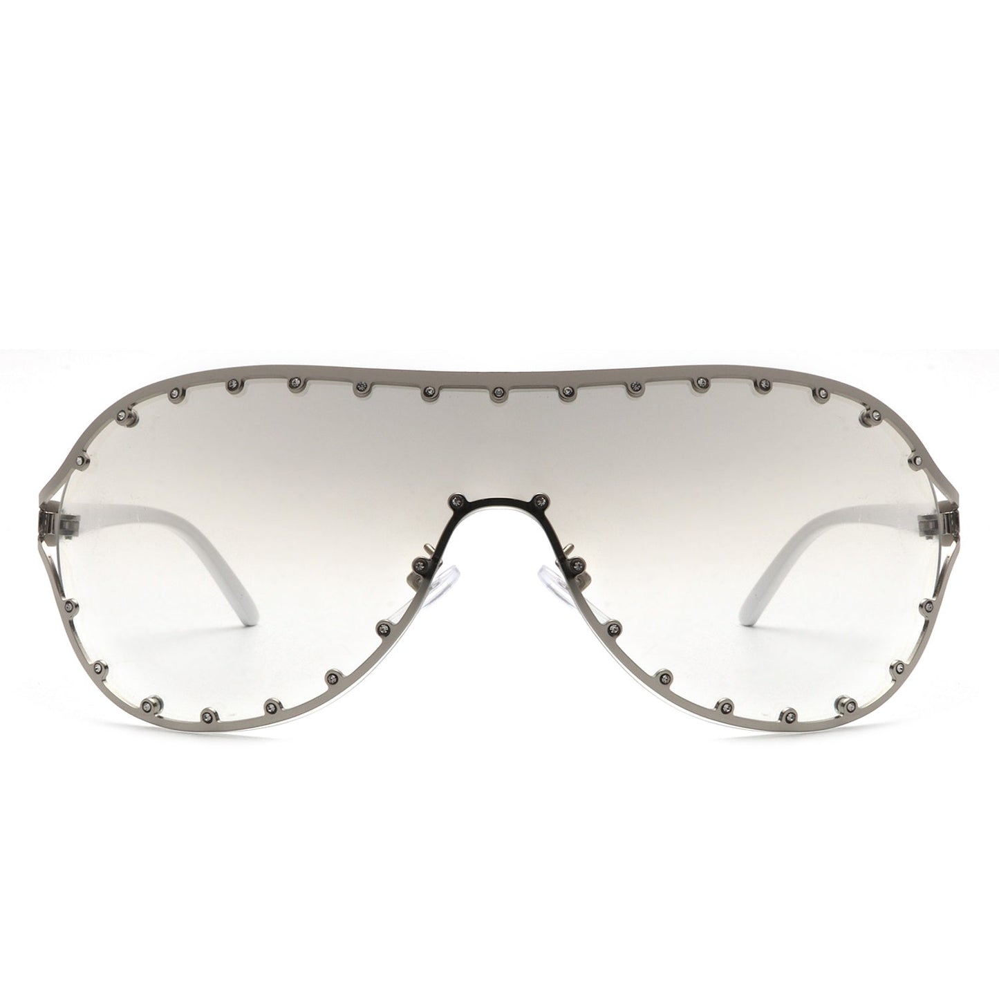 Evanesce - Oversized Aviator Rhinestone Design Women's Sunglasses