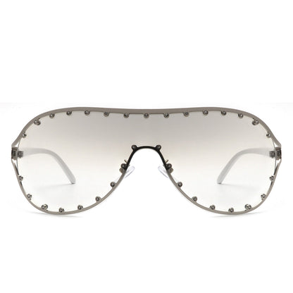 Evanesce - Oversized Aviator Rhinestone Design Women's Sunglasses