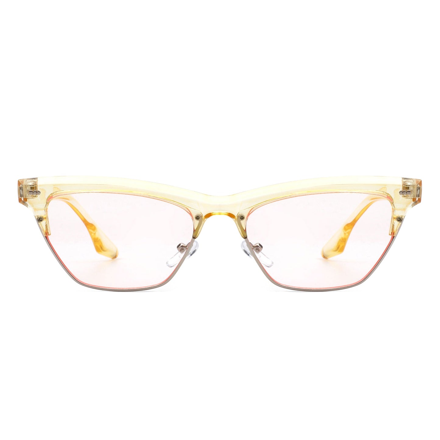 Women Retro Half Frame Square Fashion Cat Eye Sunglasses