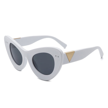 Luminara - Retro Round Cat Eye Women Fashion Sunglasses